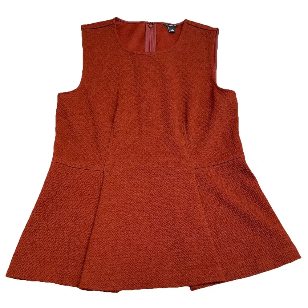 Ann Taylor 2-Piece Set Burnt Orange Peplum Tank (S) & Pencil Skirt‎ (6) Women's